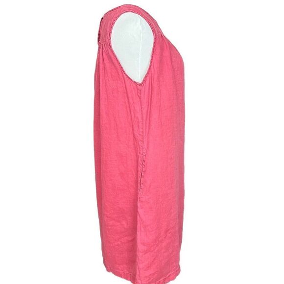 Cynthia Rowley Linen Sleeveless Dress Deep Pink M - Picture 2 of 7